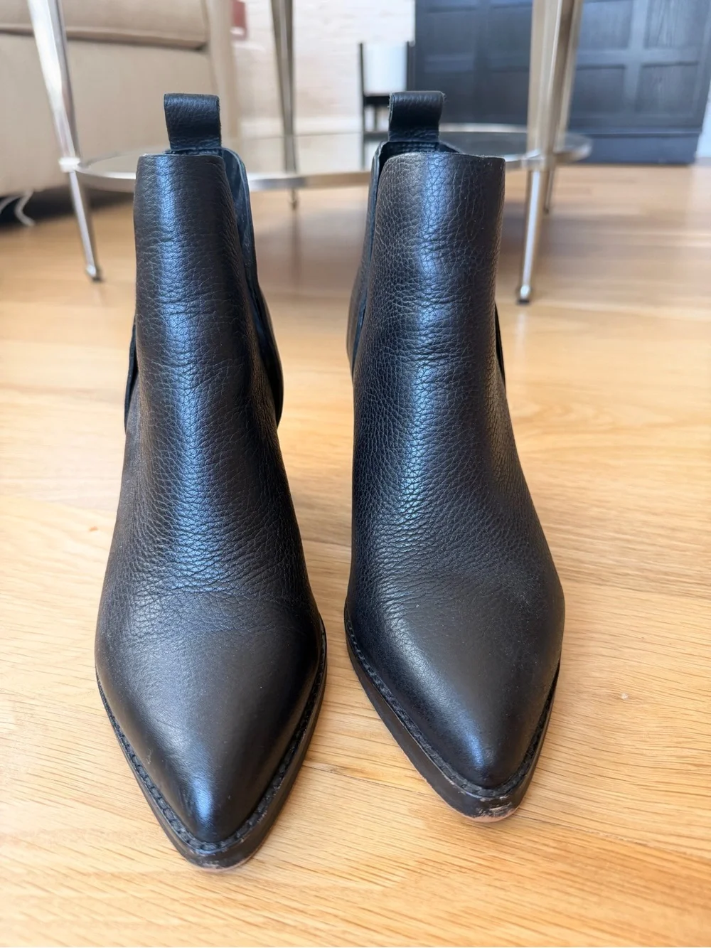 Dolce Vita Black Leather Cutout Ankle Booties